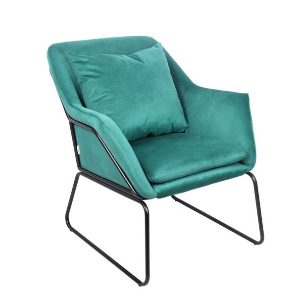 Fauteuil Casa Nova en velours vert, disponible à Dakar